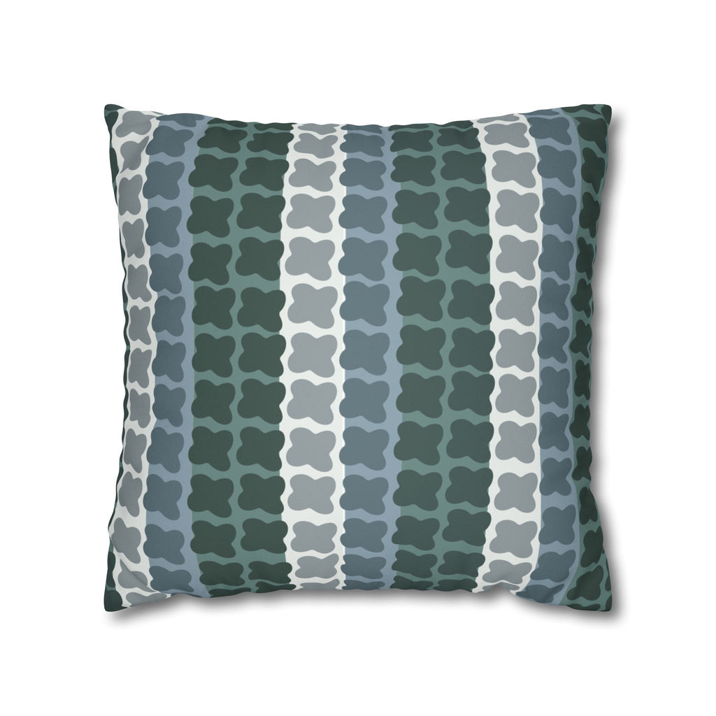 Mid Century Modern Geometric Pillow Cover | 1960s Inspired Retro Green Pattern | Faux Suede MCM Throw Pillow Cover