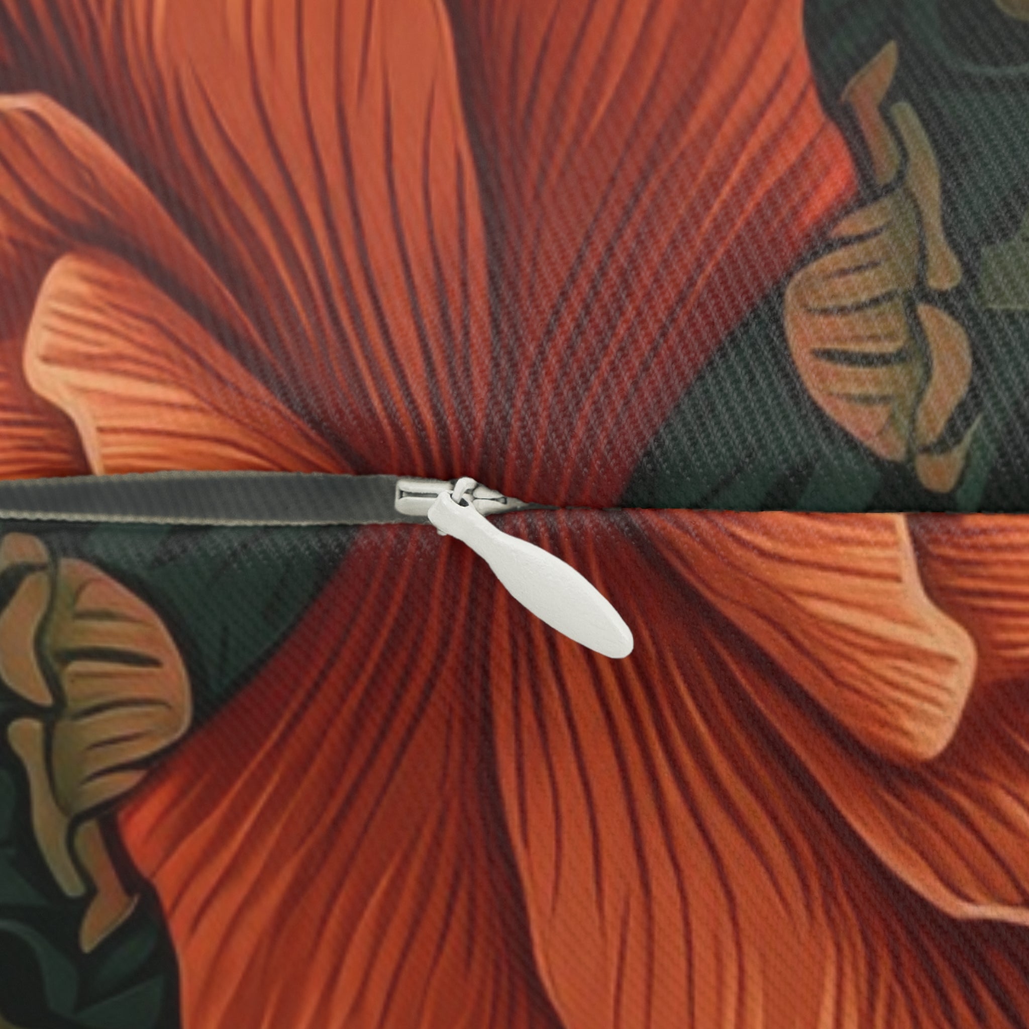 William Morris Poppy Garden Lumbar Pillow | Botanical Floral Pattern