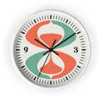 Mid Century Modern Clock | Atomic Retro Minimalist Abstract Hourglass Wall Clock