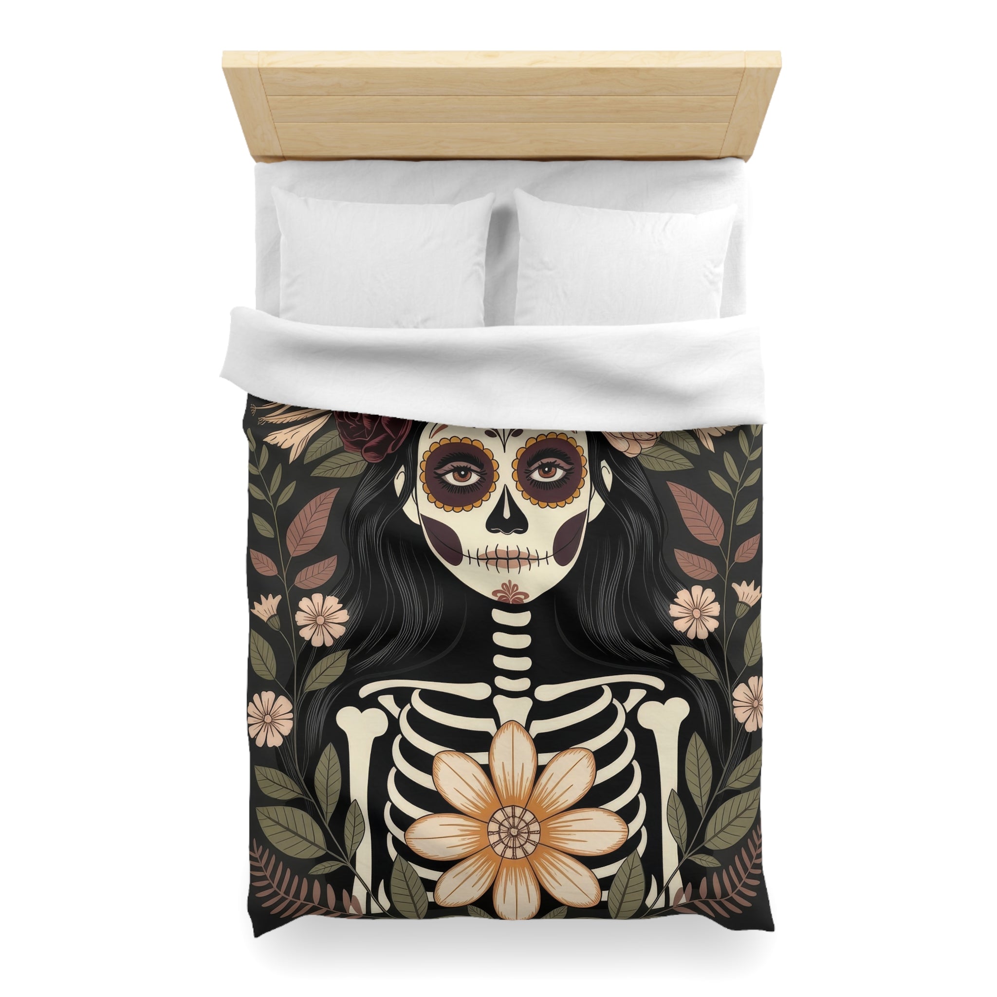 La Catrina Skull Gothic Microfiber Duvet Cover | Day of the Dead