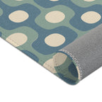 Halo Mid-Century Geometry Area Rug | Blue Sage Cream Nursery Rug