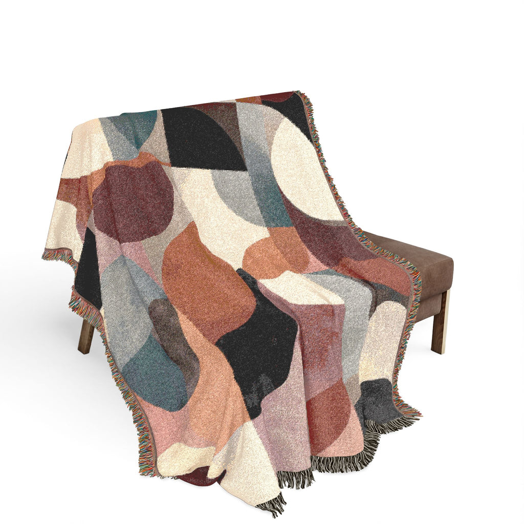 Woven blanket boho modern | Boho throw blanket | Geometric blanket midcentury modern decor