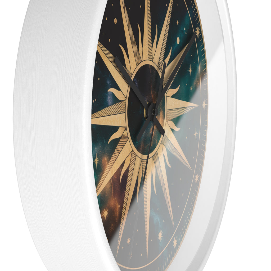 Gold Sunburst Celestial Wall Clock | Galaxy Vintage-Metallic