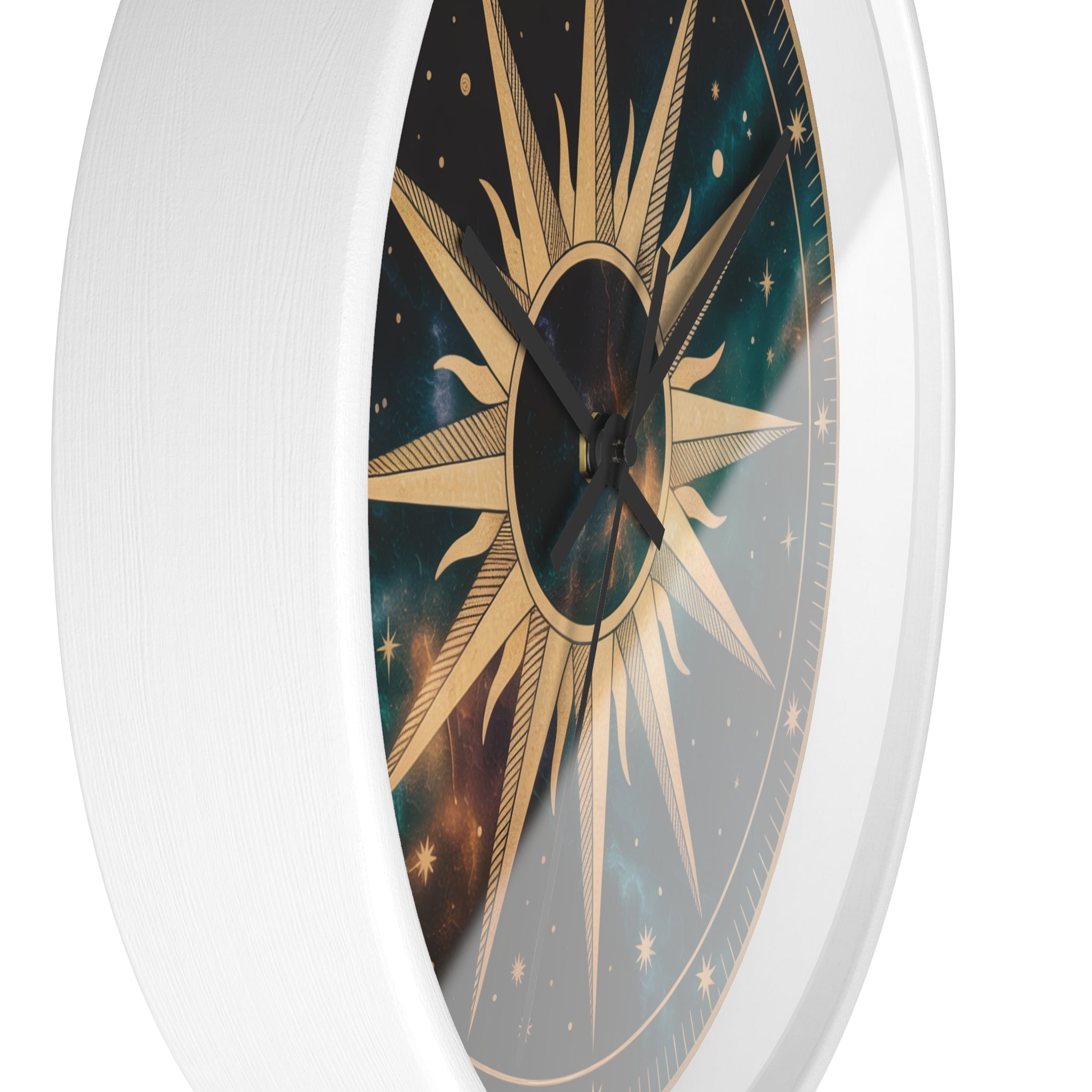 Gold Sunburst Celestial Wall Clock | Galaxy Vintage-Metallic