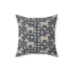 Scandinavian Folk Horse Throw Pillow | Blue Cream Decor