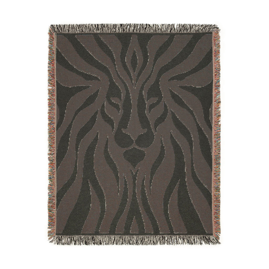 Abstract Lion Woven Blanket | Animal Print Throw