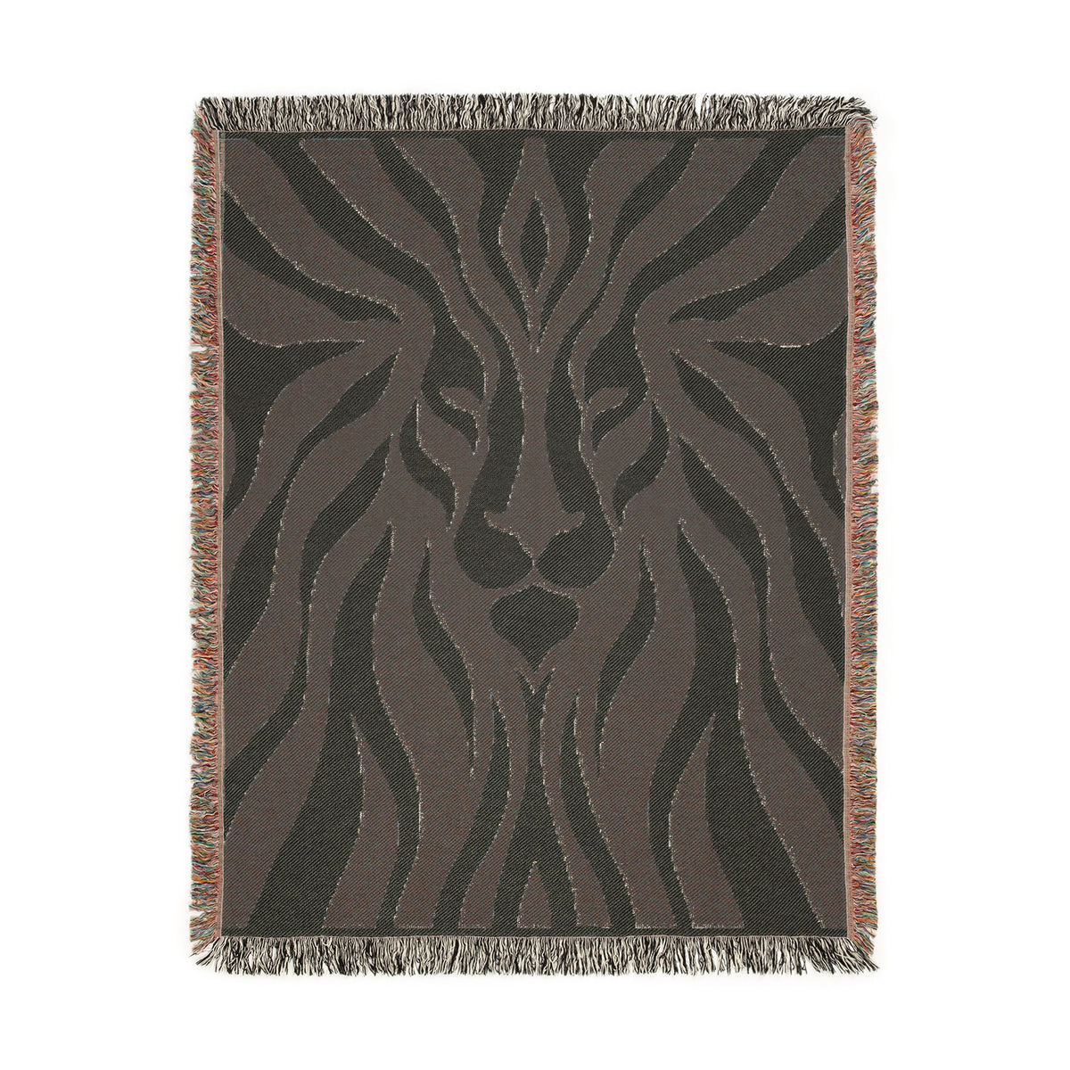 Abstract Lion Woven Blanket | Animal Print Throw