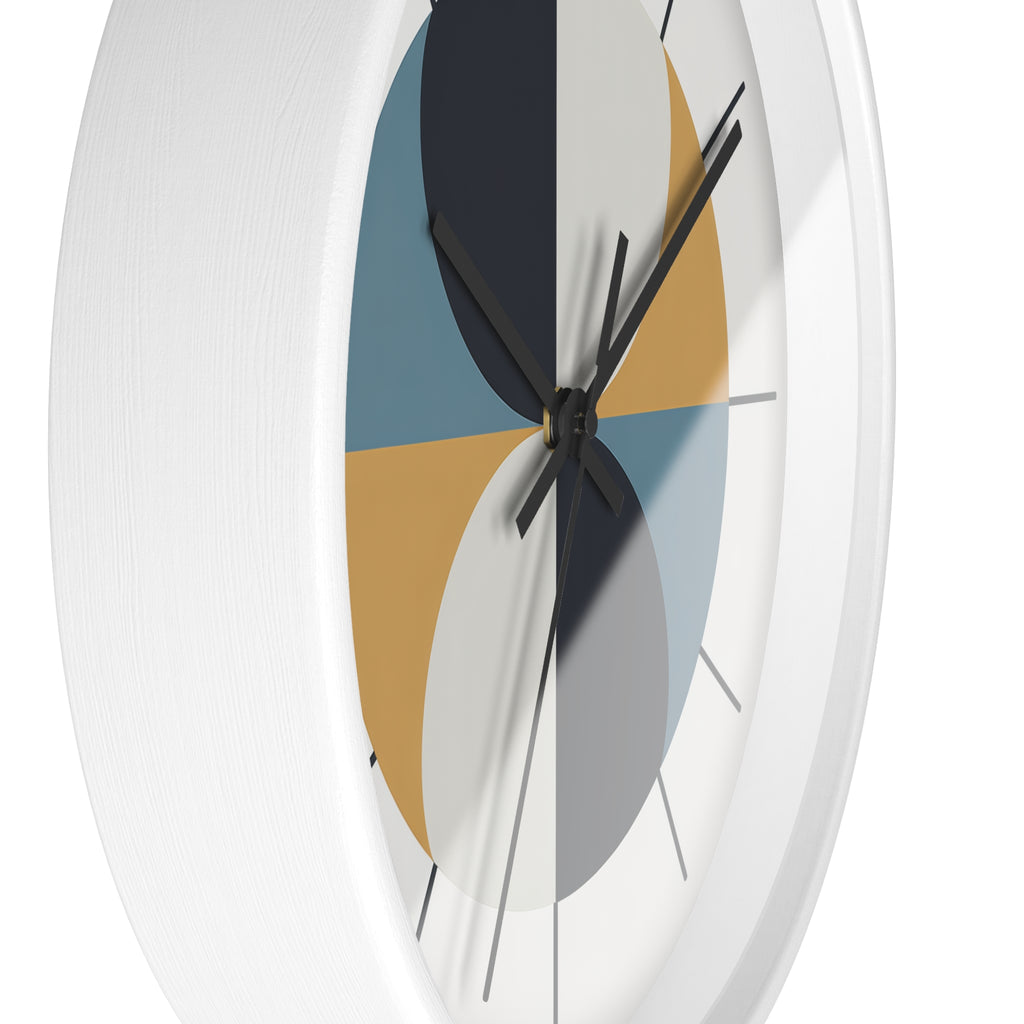 Mid Century Modern Clock | Atomic Retro Minimalist Geometric Hourglass Wall Clock