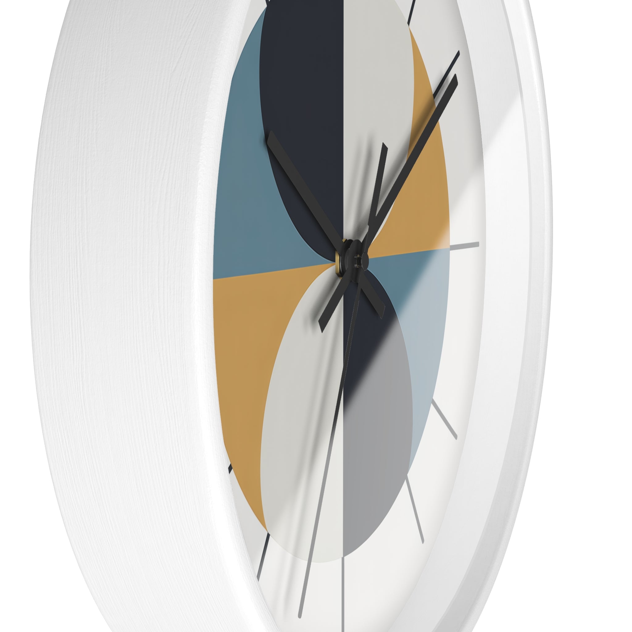 Mid Century Modern Clock | Atomic Retro Minimalist Geometric Hourglass Wall Clock