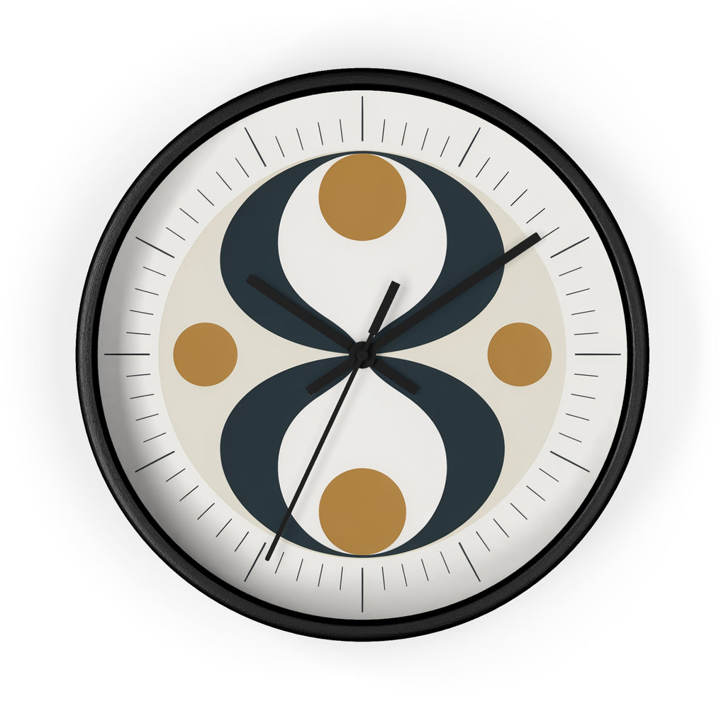 Mid Century Modern Clock | Atomic Retro Minimalist Hourglass Wall Clock