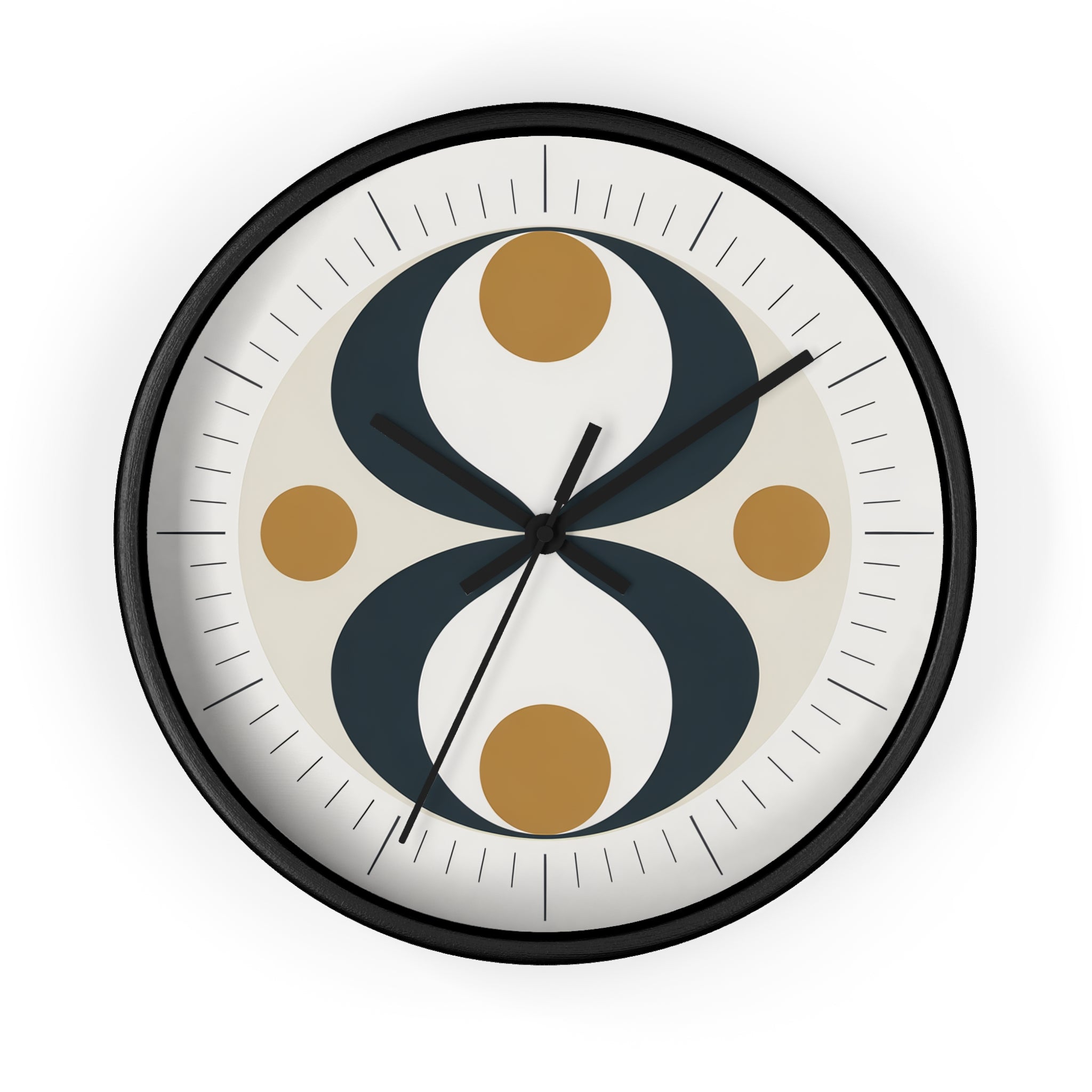 Mid Century Modern Clock | Atomic Retro Minimalist Hourglass Wall Clock