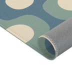 Halo Mid-Century Geometry Area Rug | Blue Sage Cream Nursery Rug