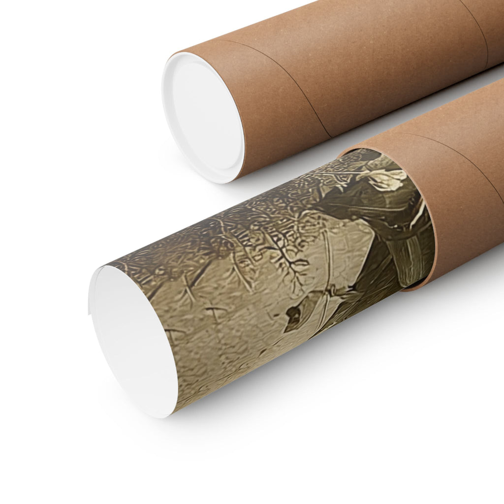 Woodland Cardinal and Doe Poster  | Nature Scene, Floral