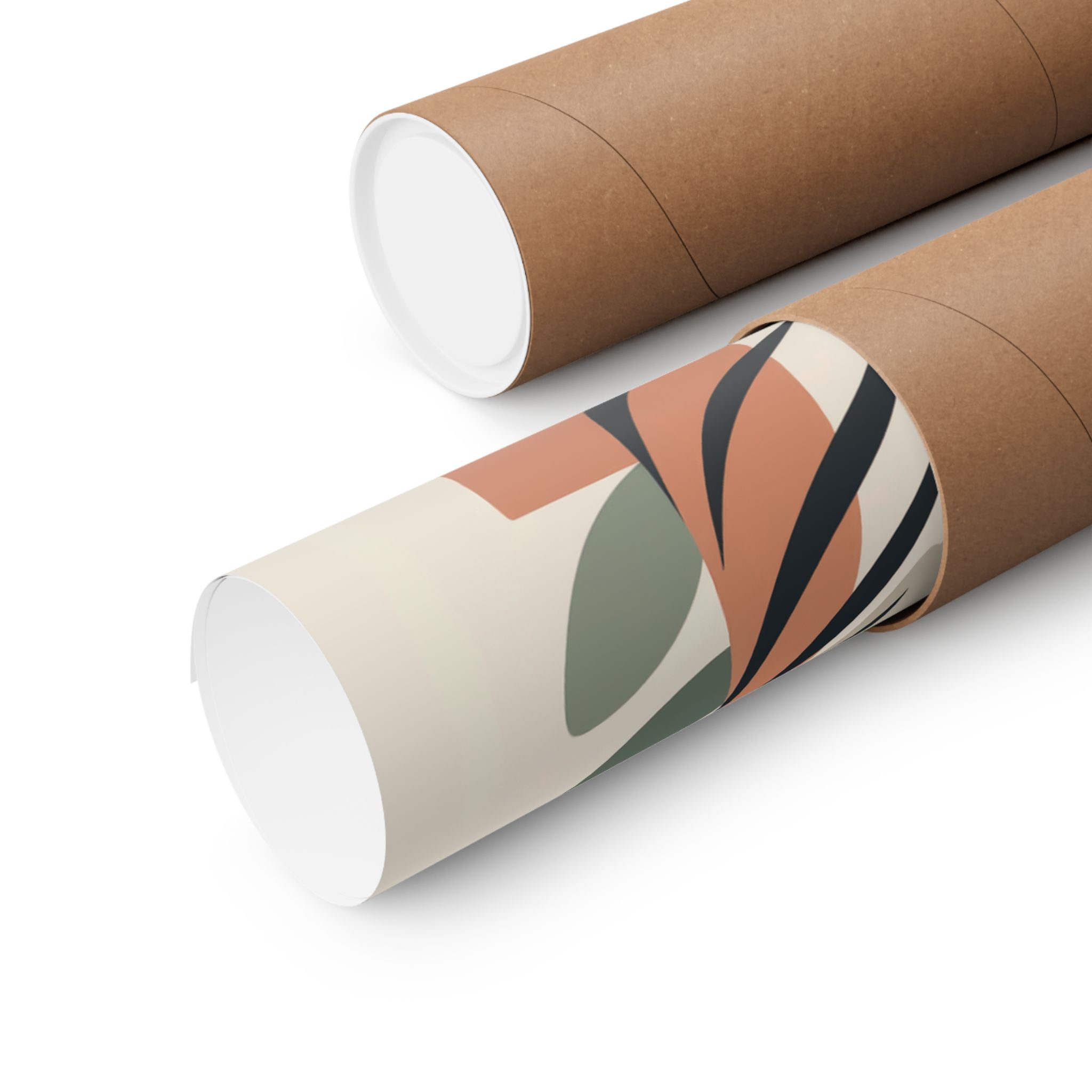 Mid-Century Tiger Poster | Retro Clay Orange, Sage Green Wall Art