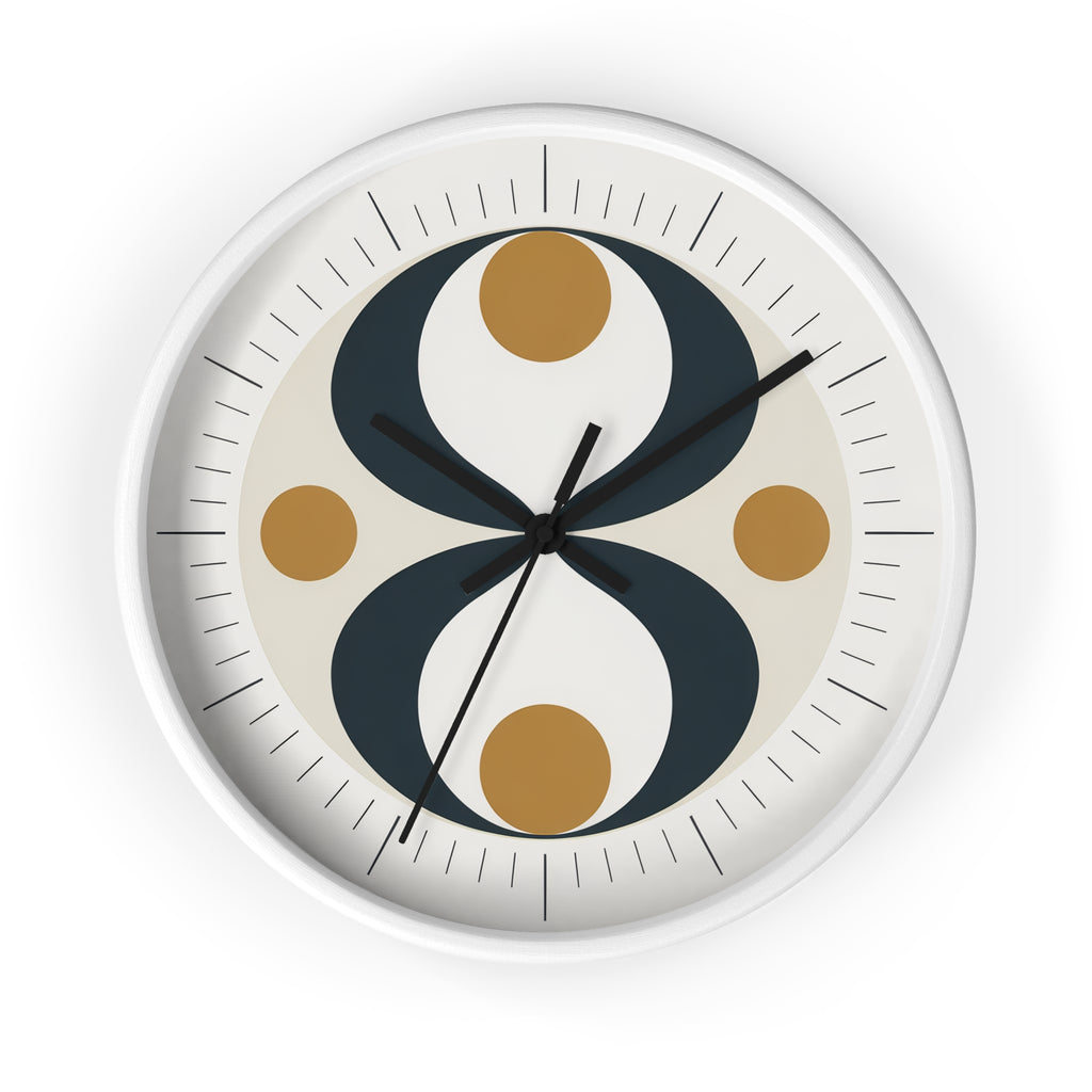 Mid Century Modern Clock | Atomic Retro Minimalist Hourglass Wall Clock