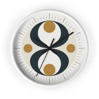 Mid Century Modern Clock | Atomic Retro Minimalist Hourglass Wall Clock