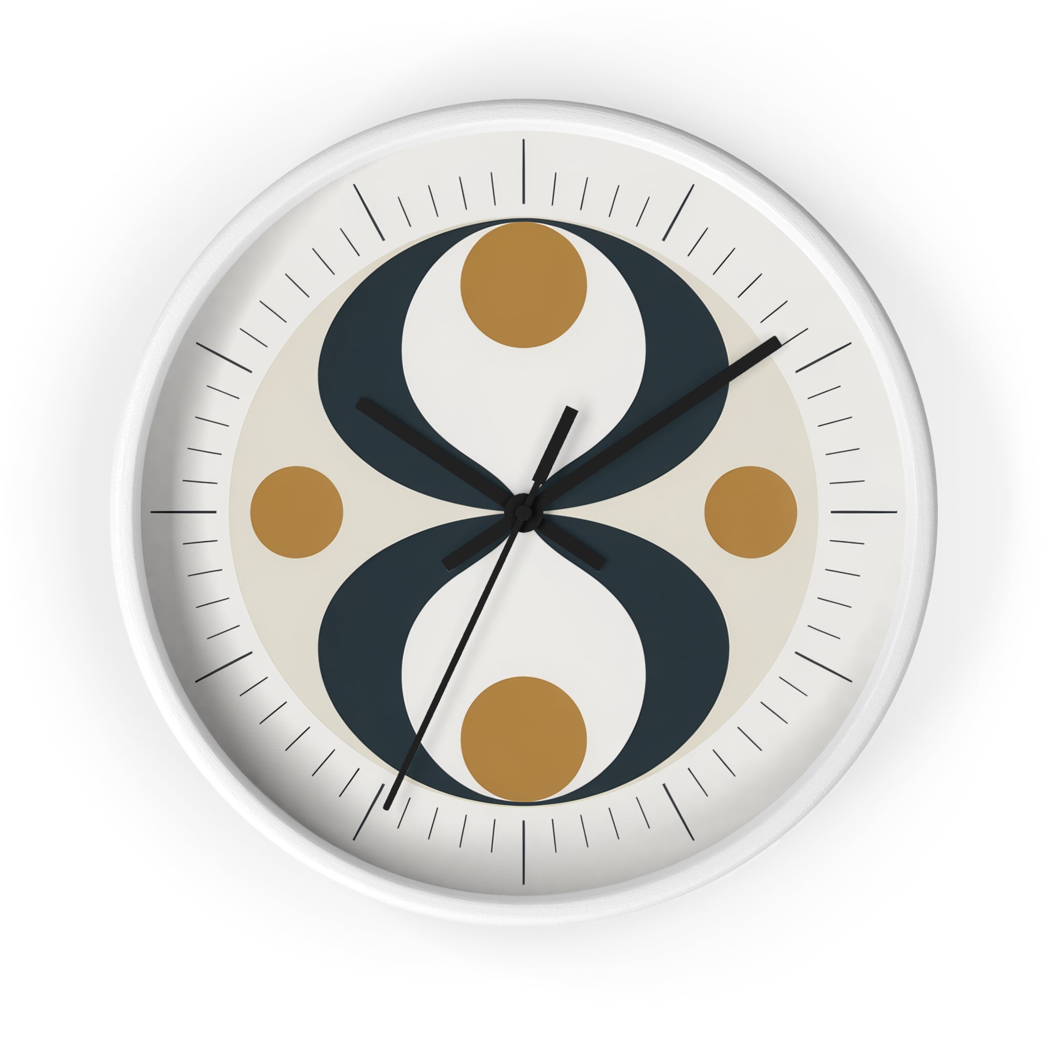 Mid Century Modern Clock | Atomic Retro Minimalist Hourglass Wall Clock