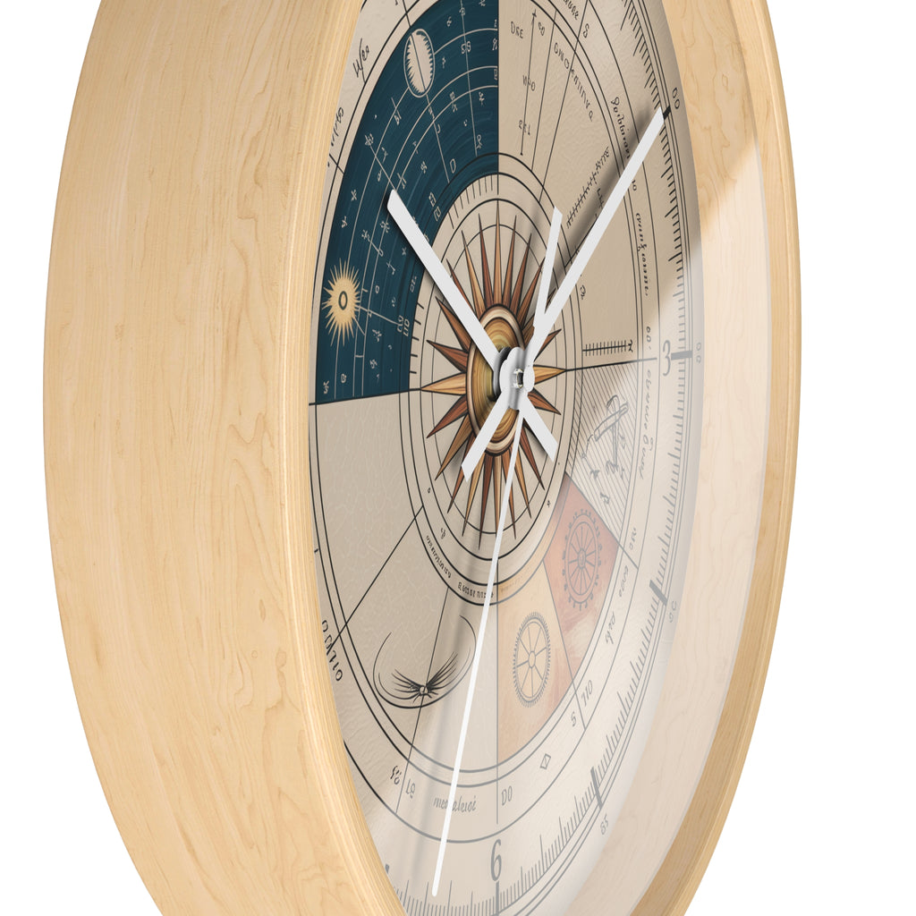 Leonardo da Vinci Chronometer Wall Clock | Renaissance Sketchbook Astronomy