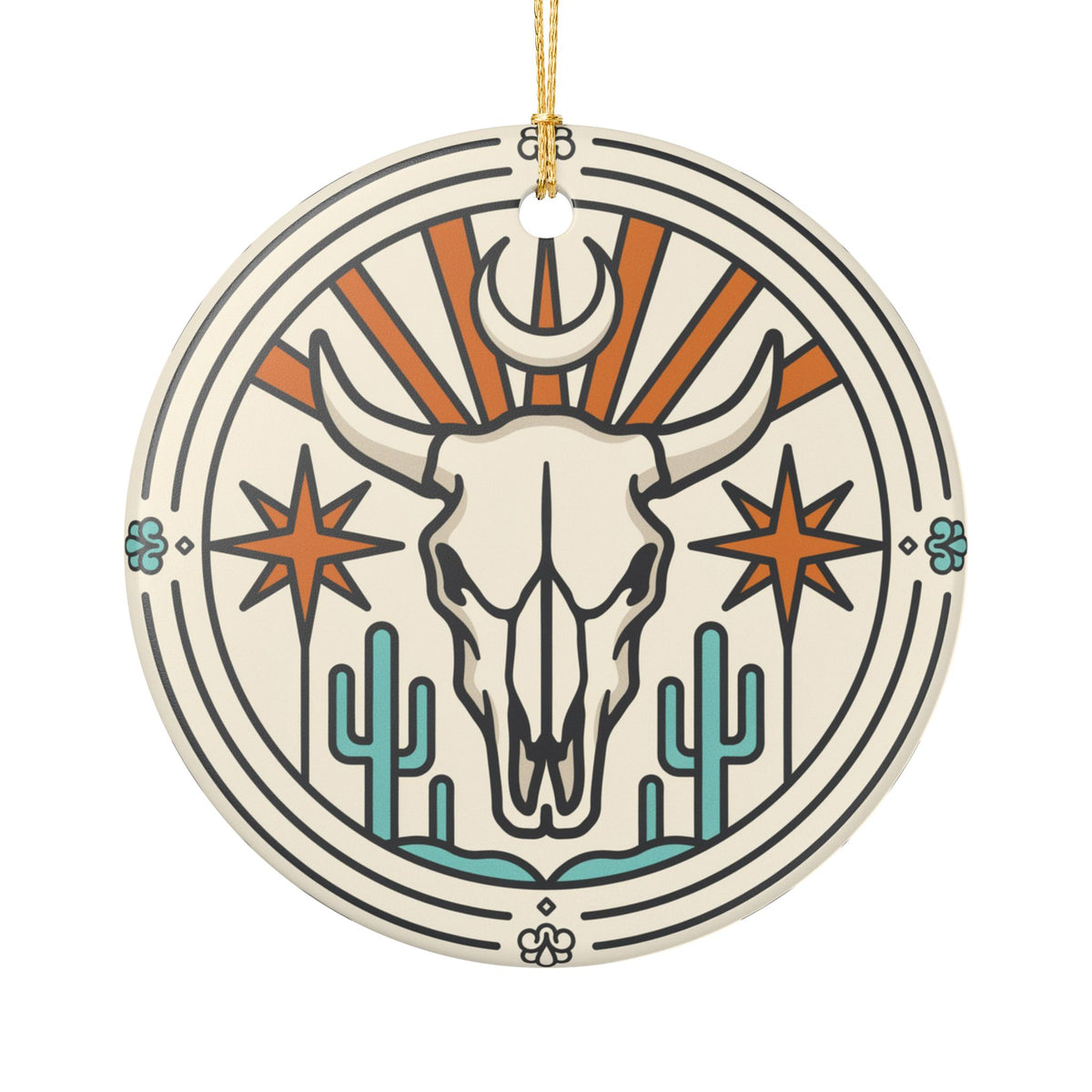 Western Bull Skull Ornament | Retro Desert Christmas Decor