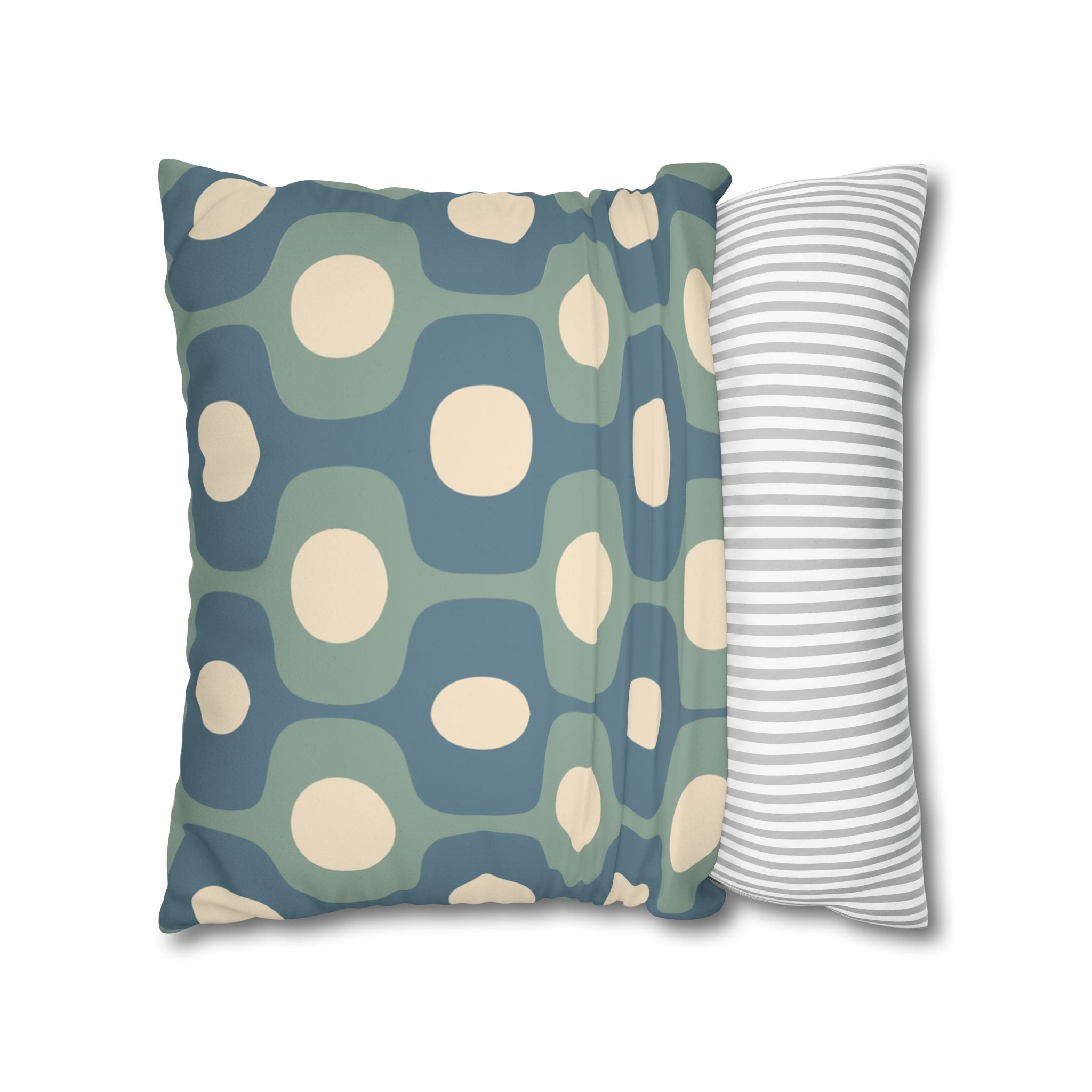 Mid-Century Geometric Pillowcase | Retro Abstract Square Pillowcase