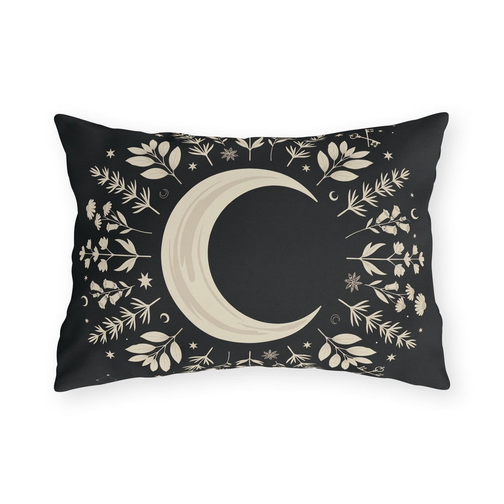 Crescent Moon Outdoor Pillow | Celestial Boho Patio Decor