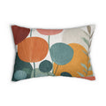 Mid-Century Botanical Lumbar Pillow | Modern Watercolor Florals