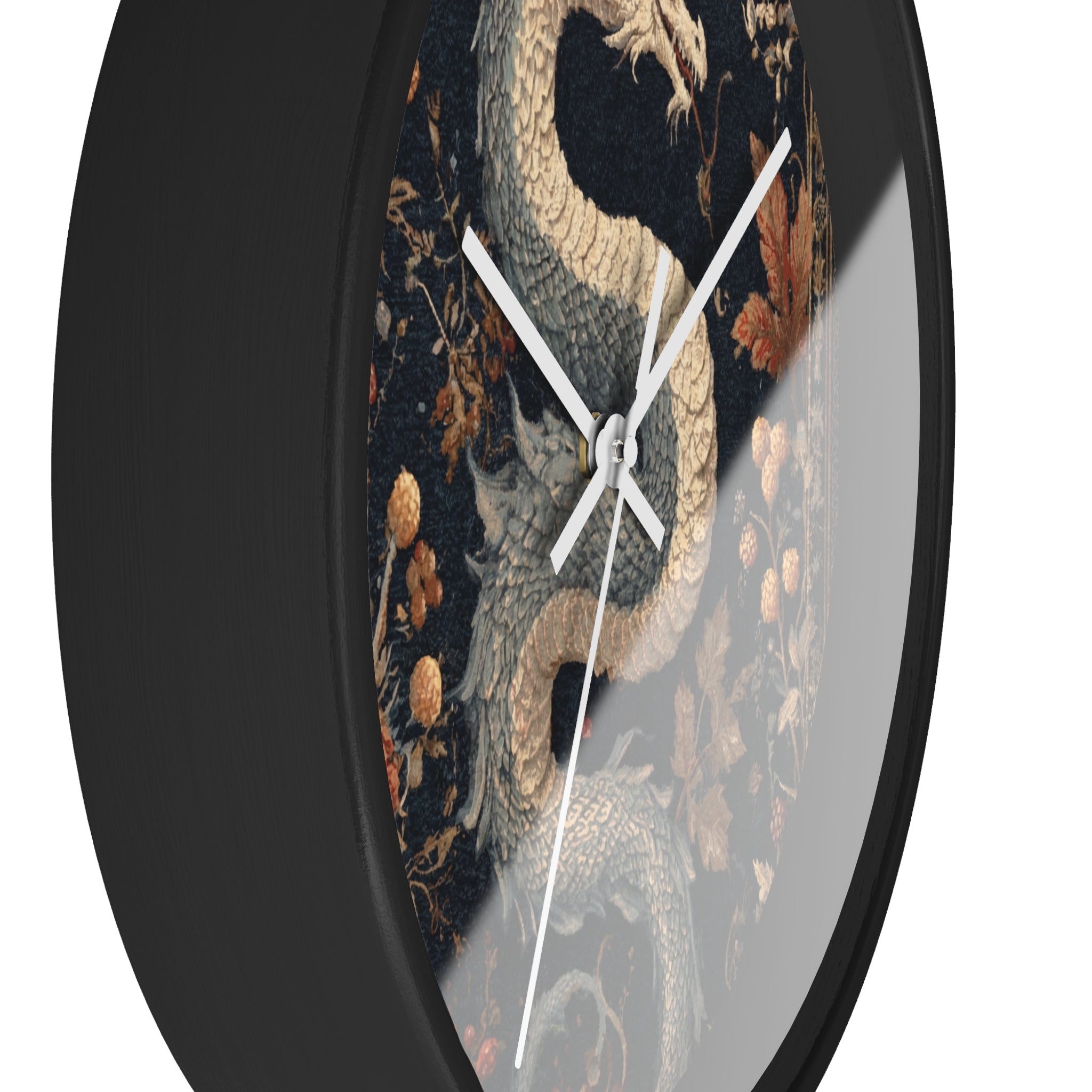 Botanical Dragon Tapestry Clock | Dark Academia Cottage Goth Decor