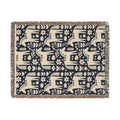Scandinavian Dala Horse Woven Throw Blanket  | Nordic Folk Art Throw