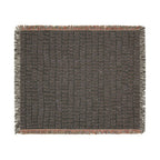 Updated Hand-Drawn Grid Texture Woven Blanket | Cream Background