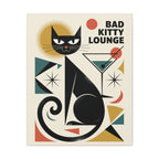 Art Deco Black Cat Martini Canvas | Bad Kitty