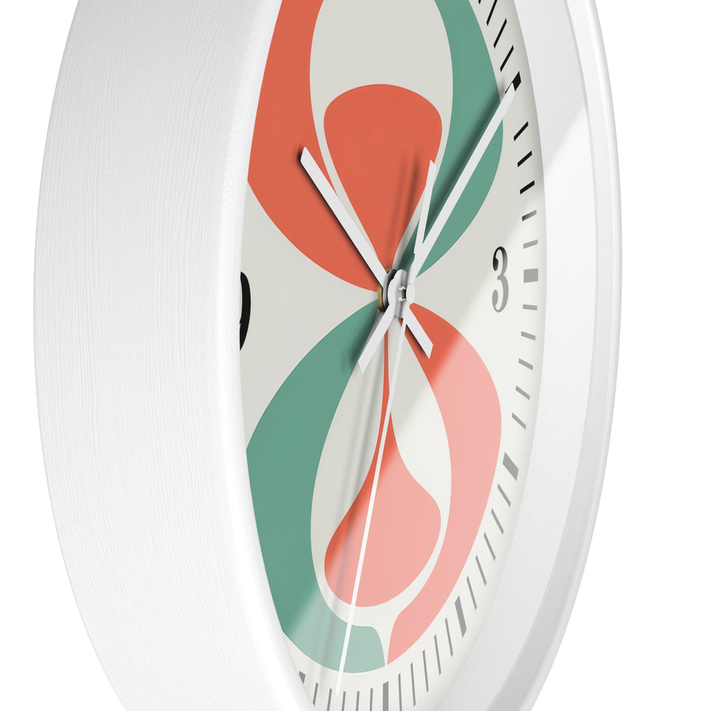 Mid Century Modern Clock | Atomic Retro Minimalist Abstract Hourglass Wall Clock