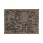 Scandinavian Horse Woven Blanket | Blue Nordic Folk Throw