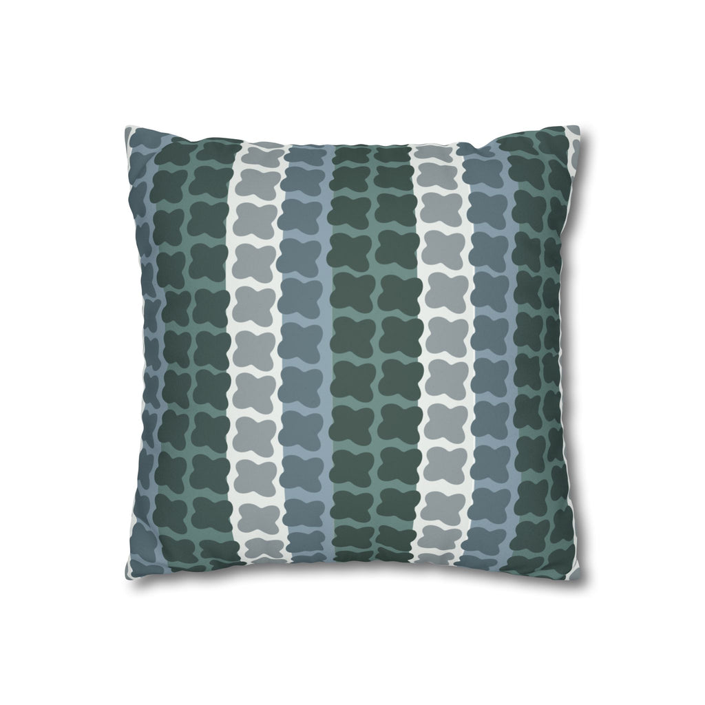 Mid Century Modern Geometric Pillow Cover | 1960s Inspired Retro Green Pattern | Faux Suede MCM Throw Pillow Cover