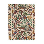 Tropical animal and floral plush throw blanket front view