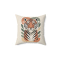 Mid Century Modern Tiger Throw Pillow | Retro Jungle Animal Art Cushion