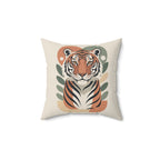 Mid Century Tiger Throw Pillow | Retro Jungle Decor