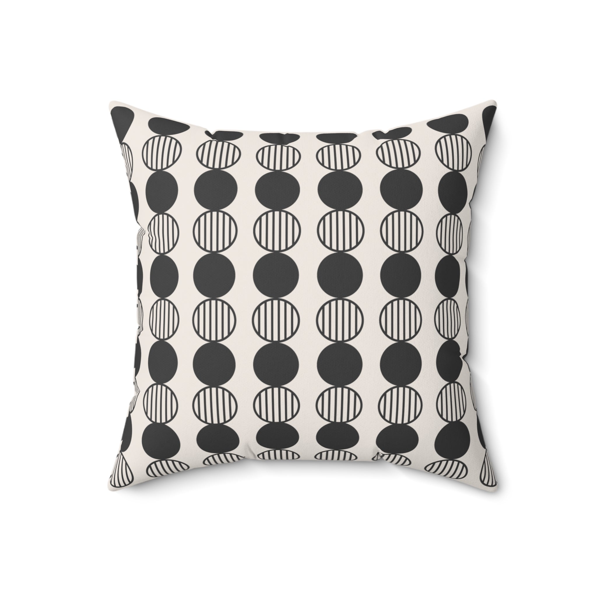 Mid-Century Modern Geometric Throw Pillow, Monochrome Circle Pattern, Modern Sofa Accent