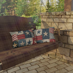 Patchwork Star Outdoor Pillow | Americana Patio Decor