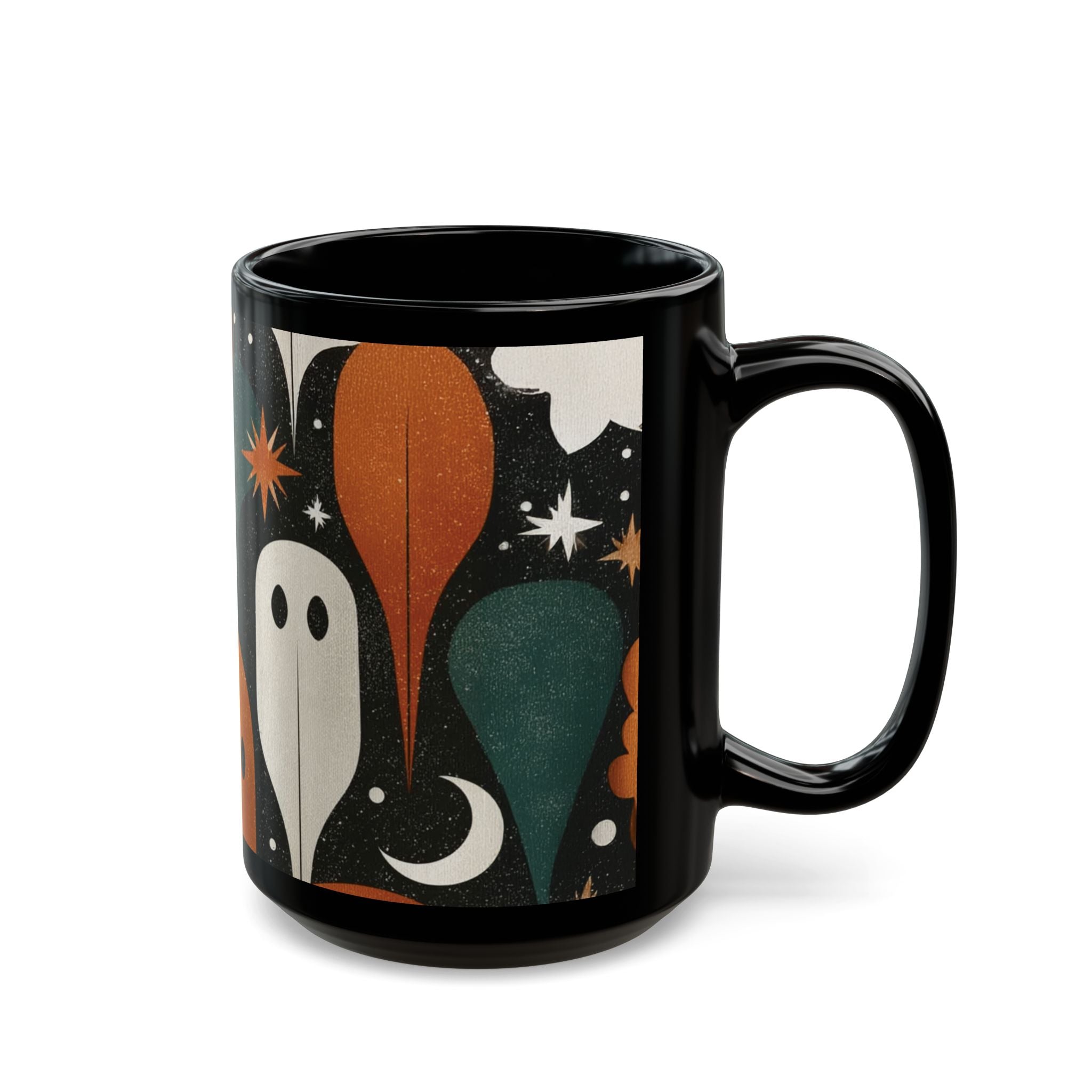 Spooky Ghosts Coffee Mug, Halloween Mug, Cute Mug Gift, Whimsical Mug, Halloween Decor, mid century