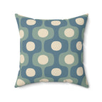 Teal Sage Geometric Square Pillow | Mid Century Decor
