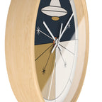 Geometric UFO Wall Clock | Navy Cream Space Age Decor