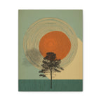 Tree Ring Landscape Canvas | Mid Century Nature Art