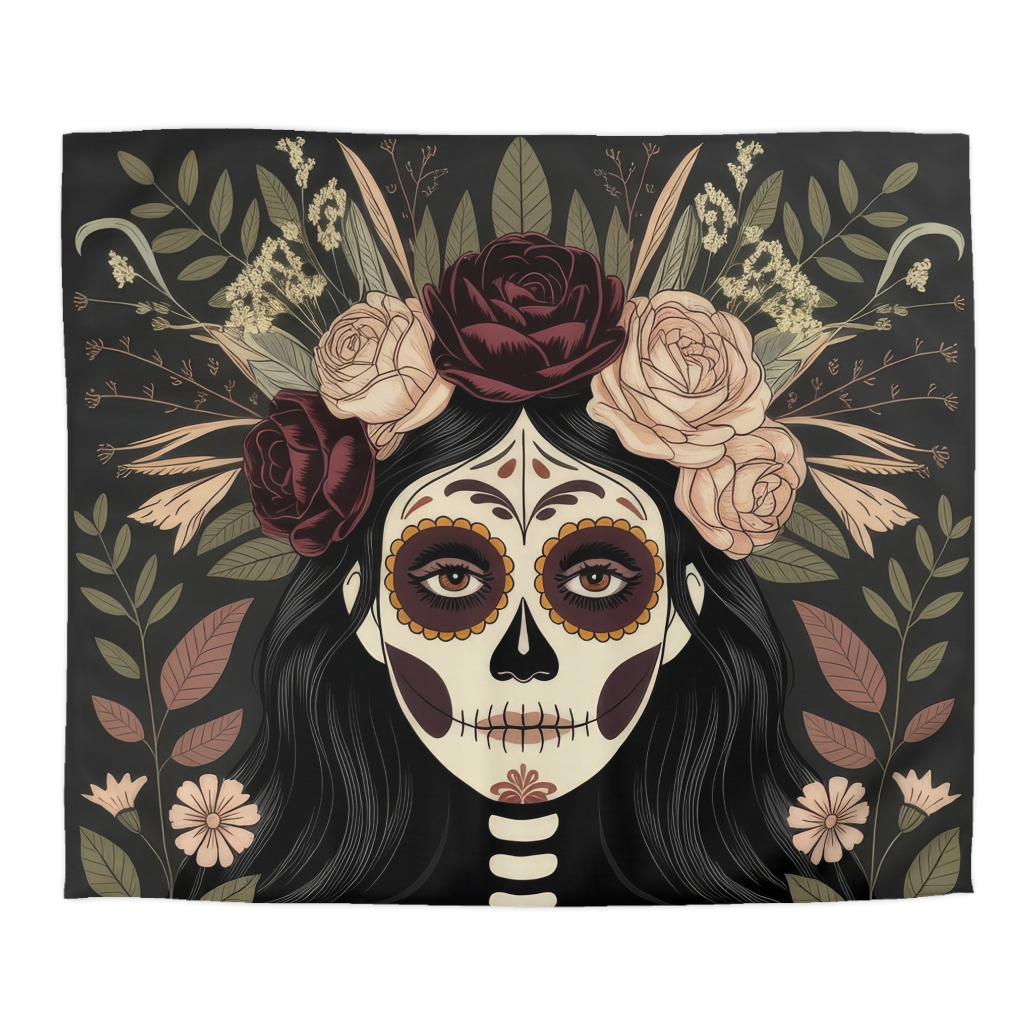 La Catrina Skull Gothic Microfiber Duvet Cover | Day of the Dead