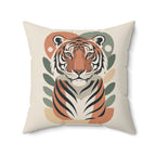 Mid Century Tiger Throw Pillow | Retro Jungle Decor