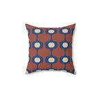 Terracotta Navy Geometric Throw Pillow | Mid Century