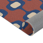 Geometric Hourglass Area Rug | Blue Terracotta Cream