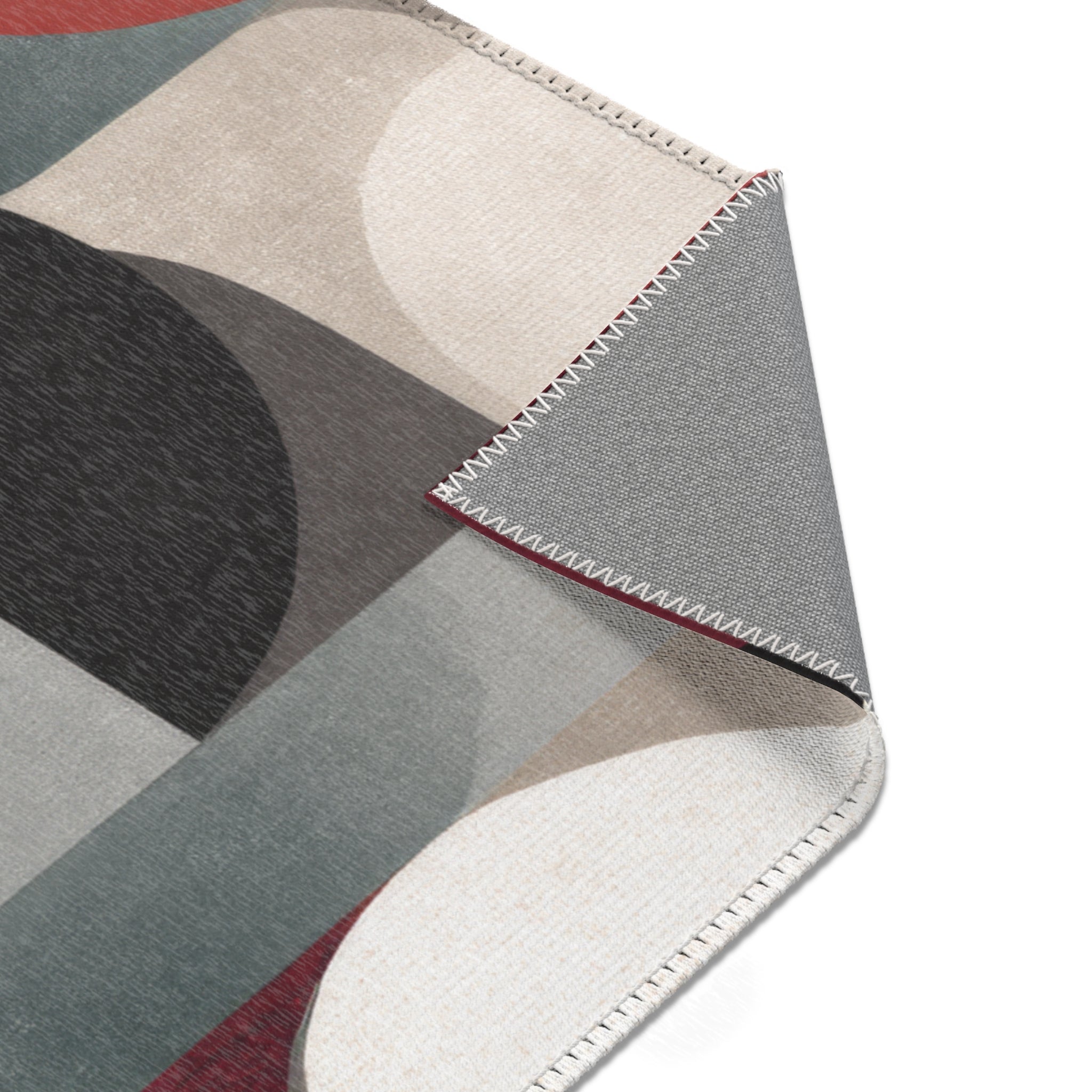 Mid-Century Modern Geometric Area Rug | Bauhaus Circles Pattern