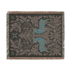 Folk Fox & Floral Woven Blanket | Tapestry Throw