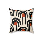 Abstract Arch Throw Pillow | Black Terracotta Mid Century