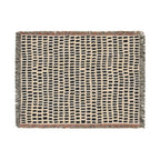 Updated Hand-Drawn Grid Texture Woven Blanket | Cream Background